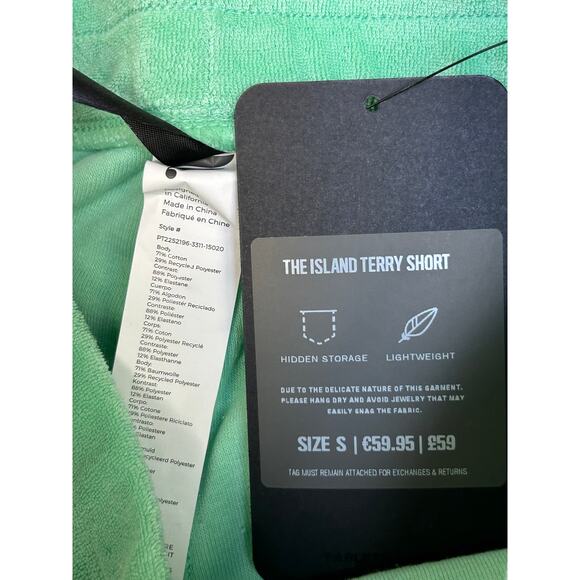 Men’s Fabletics Terry Hoodie,Top,Shorts Set Mint / $200 Retail!! / Size S / NWT - Picture 10 of 11